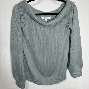 Lovers + Friends blue boatneck fold cowl sweater - small